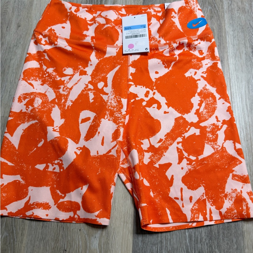 Nike Orange & White Patterned Women's Training Shorts